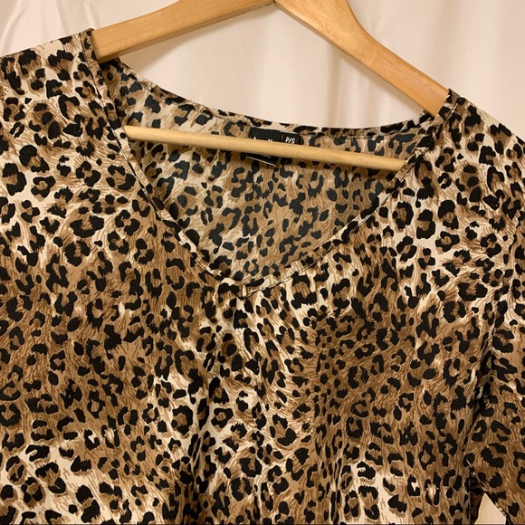 Twik Simons Cheetah Hi-Low 3/4 Sleeve Top Small - Picture 2 of 14